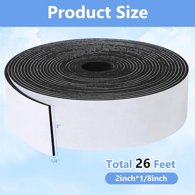 Weather Stripping Door Seal Strip- 2 Inch X 1/8 Inch X 26Feet, Strong Adhesive - Image 2