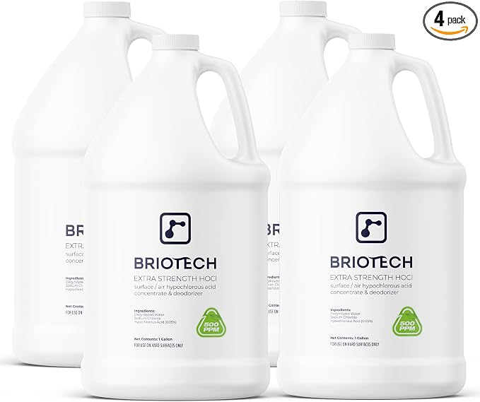 BRIOTECH Extra Strength HOCl Cleaner, 500 PPM Hypochlorous Acid Concentrate by BRIOTECHUSA