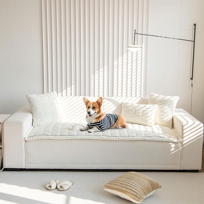 OTOB Couch Cover for Dogs Washable, Non Slip Plush Fuzzy Sofa Covers for 3 - Image 7