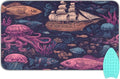 Red Blue Pirate Ship and Fish Ironing Mat Thickened Ironing Blanket Travel by QwThum
