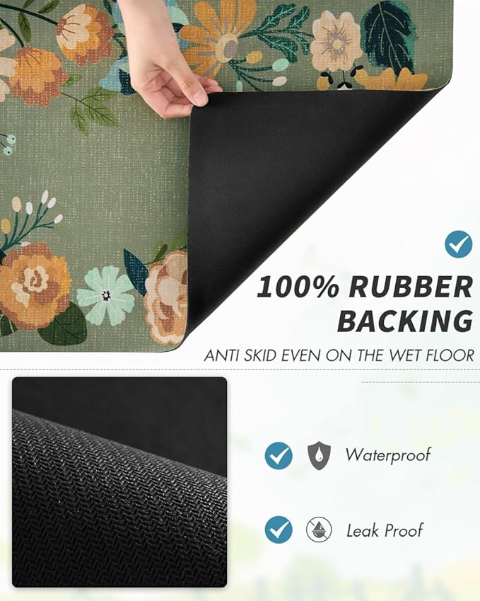 AMOAMI Coffee Mat Hide Stain Rubber Backed Absorbent Dish Drying Mat - Image 4
