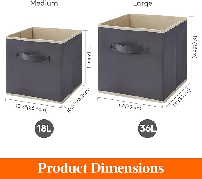 Lifewit 12 Packs Storage Cubes, 11 Inch Cube Storage Bins, Foldable Decorative - Image 5