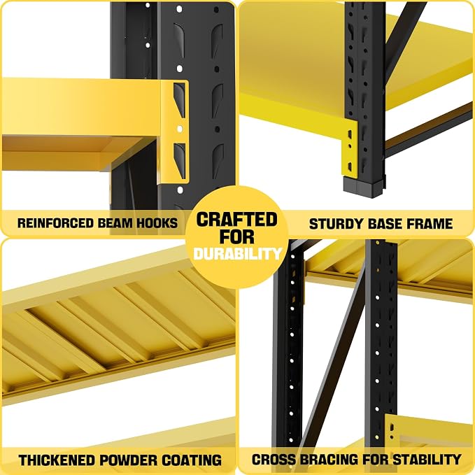 Storage Shelves Heavy Duty, Metal Garage Shelving Units, 4 Tier Storage Rack - Image 4