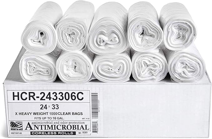 Aluf Plastics High Density Trash Bags, 16 Gallon, 6 Micron, by AlufPlastics