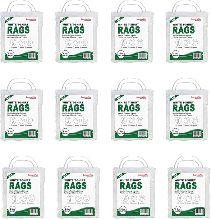 Premium White T-Shirt Cleaning Rags – White Cotton Rags by SupremePlus