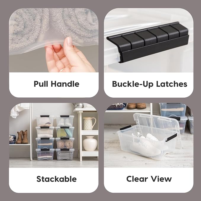IRIS USA 13 Qt Stackable Plastic Storage Bins - Image 3