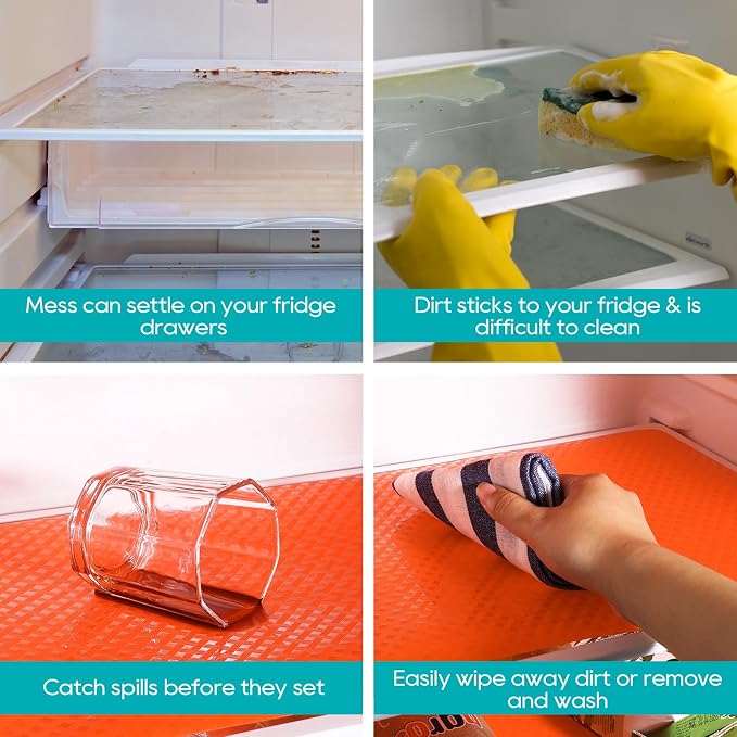 Red Fridge Liners Shelf Liner for Kitchen Cabinets Refrigerator Liners - Image 6