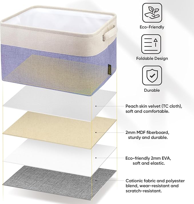 BALEINE 3 Pack Fabric Storage Bins - Image 4