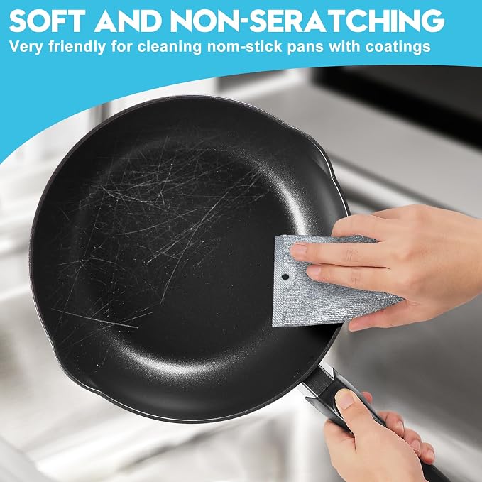 Steel Wool Scrubber, Wire Dishwashing Rags, Wet & Dry - Image 4