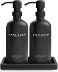 Black Glass Hand and Dish Soap Dispenser Set by Brighter Barns by BrighterBarns