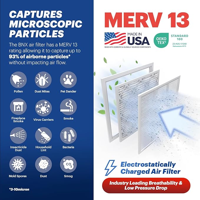 BNX TruFilter 14x18x1 Air Filter MERV 13 - Image 3