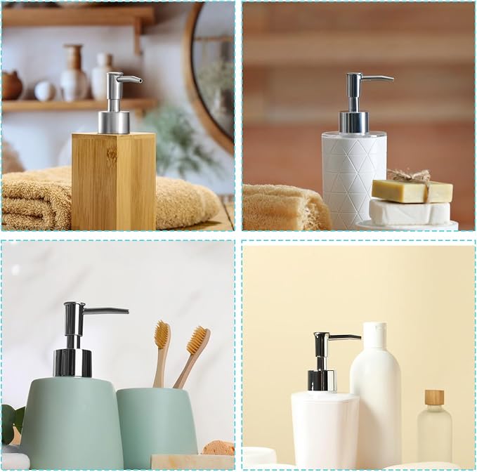 2 Pcs Pumps Lotion Soap Dispenser Replacement Silver Soap Pump Dispenser Head - Image 6