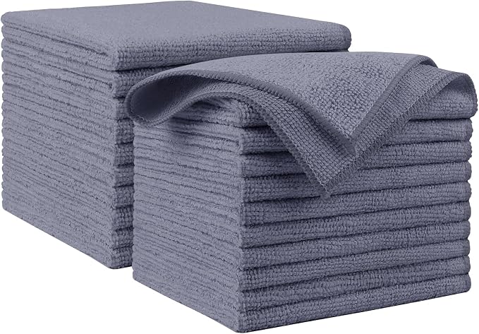 AIDEA Microfiber Cleaning Cloth Grey 20PK, Micro Fiber Cloth by AIDEAHOME
