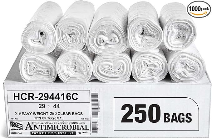 Aluf Plastics High Density Trash Bags, 26 Gallon, 16 Micron, by AlufPlastics