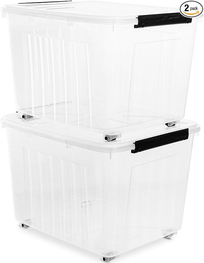 Citylife 82 QT Clear Plastic Storage Bins by CitylifeHomeOrganization