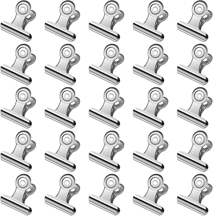 30 Pack Small Bull Clips 0.87 Inch Mini Metal Hinge Clips Binder Paper Hinge by Orcielo
