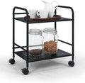 SunnyPoint 2-Tier Metal Rolling Utility Cart – Mobile Storage Shelf by SunnyPoint