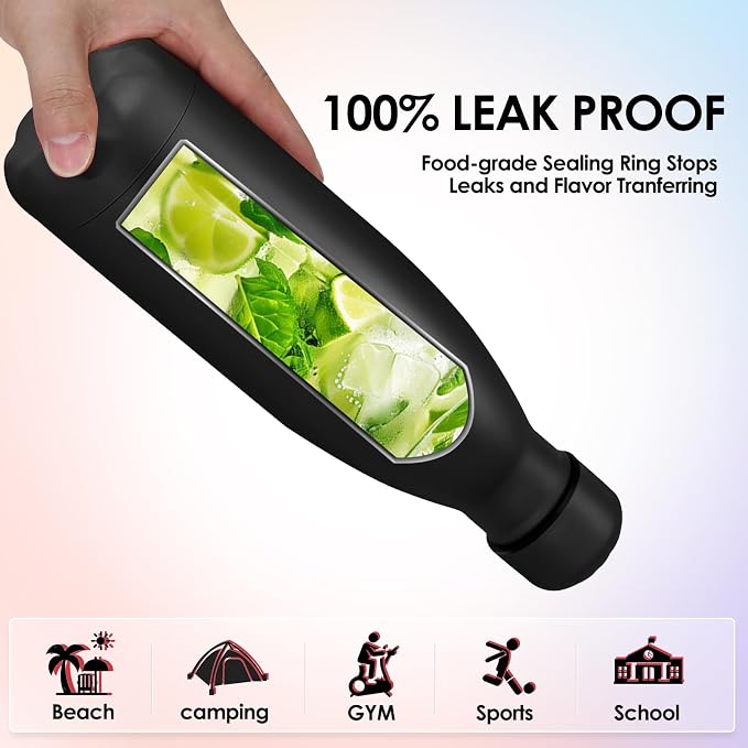 25oz Cola-Bottle Shaped Stainless Steel Leak-proof Water Bottle, Double Wall - Image 5