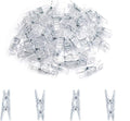 128 Pieces Mini Transparent Plastic Clear Clips, Photo Clips, Clothespins Clip by GALIREN