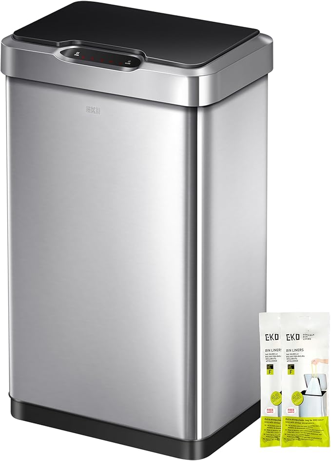 EKO Mirage-T 50 Liter / 13.2 Gallon Touchless Rectangular Motion Sensor Trash by EKO