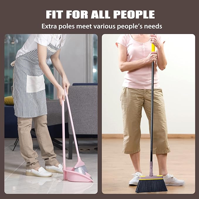 JEHONN Broom with Dustpan Combo Set, Long Handle Lightweight 180 Degree - Image 2