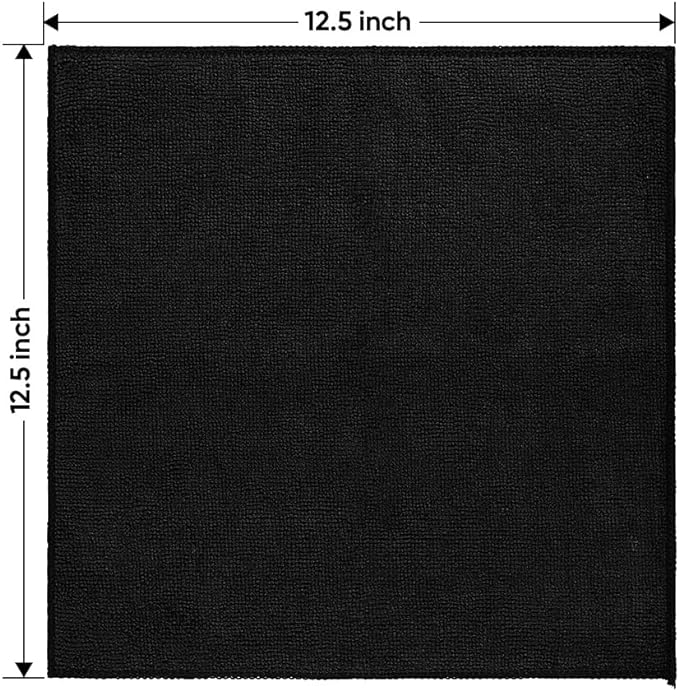 HOMEXCEL Black Microfiber Cleaning Cloth 6 Pack, 12.5 x 12.5 inch Microfiber - Image 7