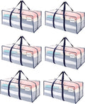 VENO 6 Pack Moving Bags Plastic Storage Totes Clothes Organization Large W by Veno