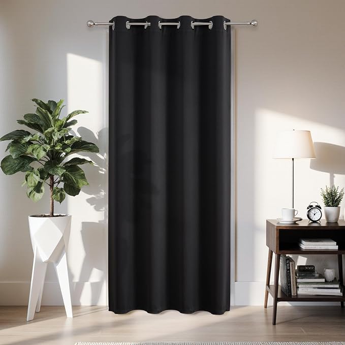 Joydeco Blackout Door Curtain for Doorway Privacy 108 Inches Long, Grommet by JOYDECO