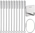 10Pack Straw Cleaner Brush- Long Stainless Steel Straw Brush by HGJST