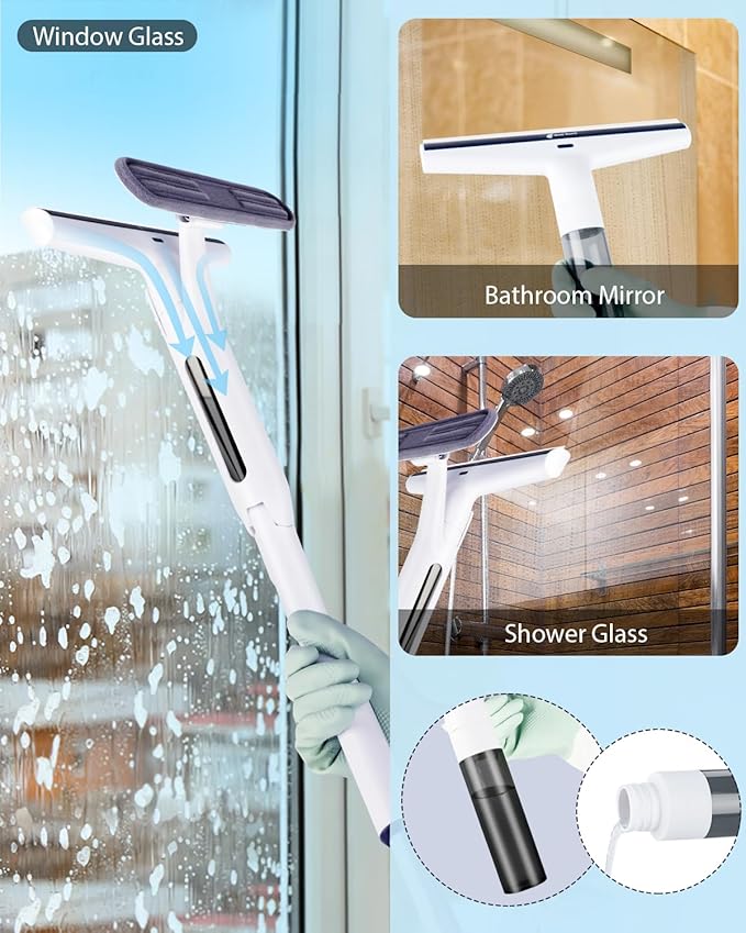 Red Horn Window Squeegee with Long Handle, Mirror Window Cleaning Squeegee Kit - Image 6