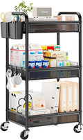 YASONIC 3 Tier Rolling Cart – Metal Utility Storage Cart by YASONIC