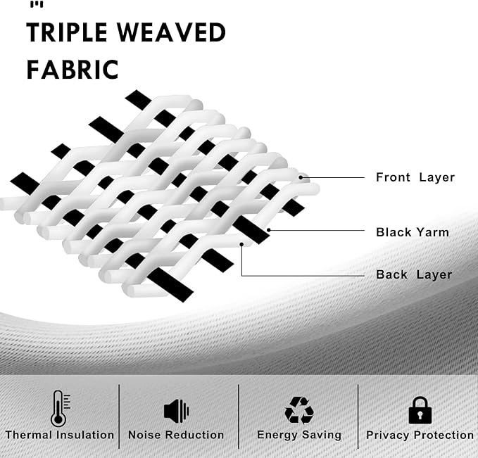 DWCN Beige Blackout Curtains for Bedroom – Rod Pocket Thermal Insulated Energy - Image 5