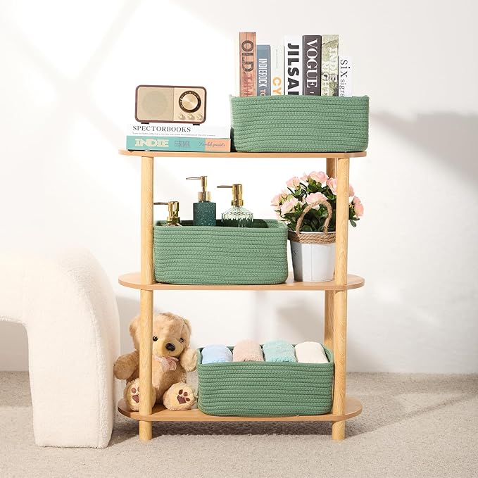 Small Storage Baskets for Organizing | Closet Organizer Bins | Shelf Toy Basket - Image 6