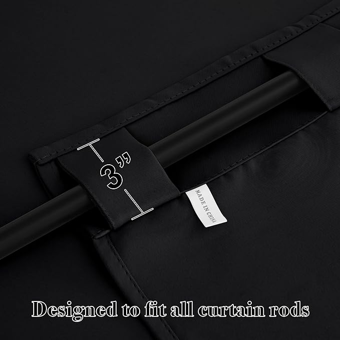 RYB HOME Blackout Curtains for Living Room, Back Tab & Rod Pocket Top - Image 5