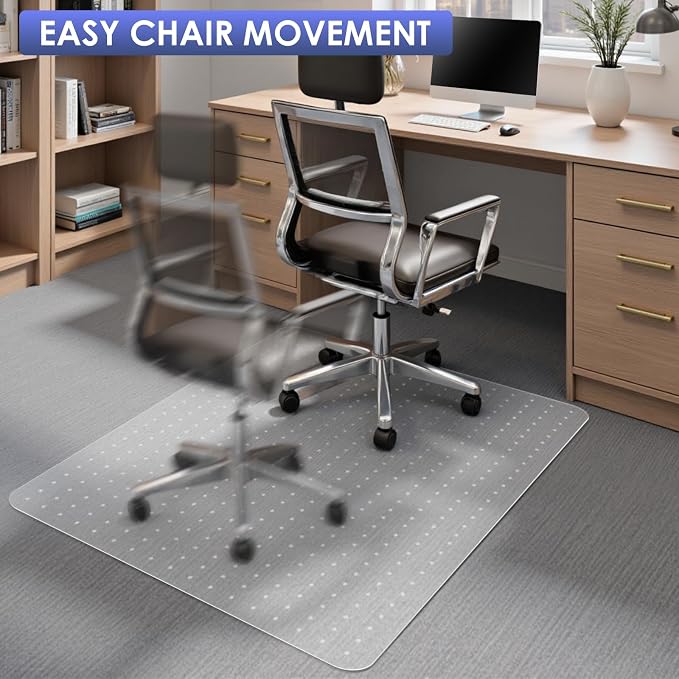 Kuyal Office Chair Mat for Carpet, 46x55 Clear Heavy Duty Computer Chair Mat - Image 6