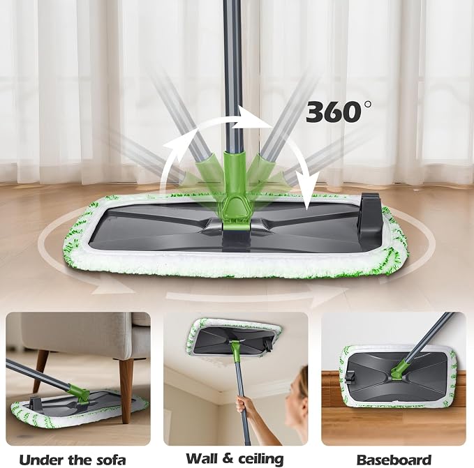 MASTERTOP Dust Mop for Hardwood Floors, Extra Large Microfiber Flat Mop - Image 3
