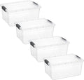 Superio Storage Bins with Lids- 4 Pack, 21 Qt Clear Boxes by Superio