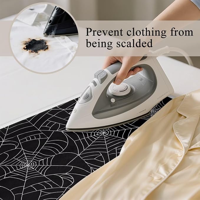 Spider Web Ironing Mat Black Heat Resistant Ironing Blanket Thick Portable - Image 5