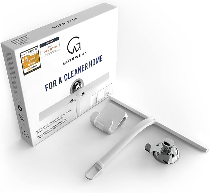 GÜTEWERK Shower Squeegee for Glass Doors, Silicone Window Squeegee, Bathroom - Image 8