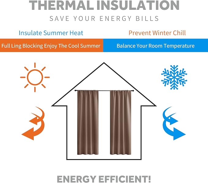 RYB HOME Large Curtains for Living Room 84 inches Length, W 70 x L 84, 2 Panels - Image 4