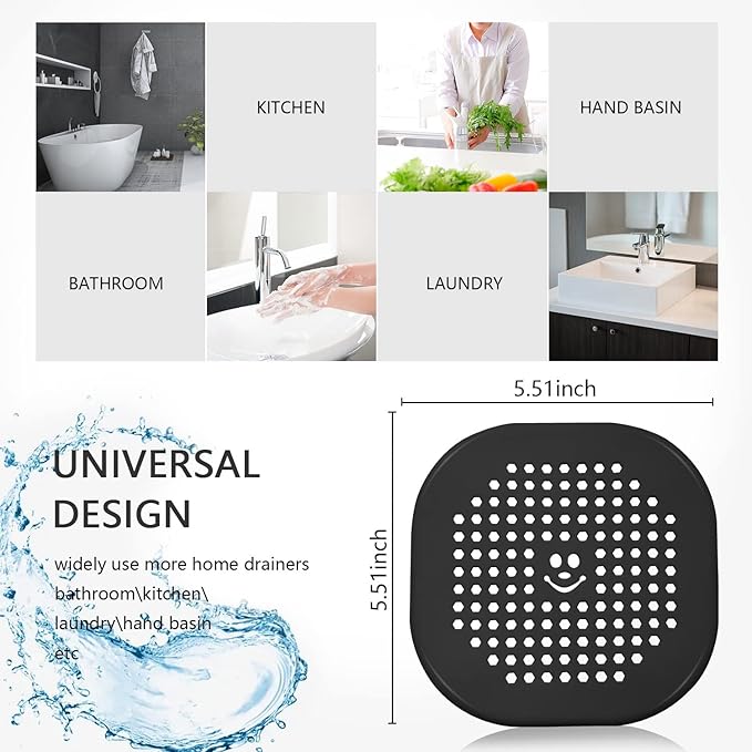 2 Pack Drain Hair Catcher Silicone Drain Protector Hair Stopper - Image 5