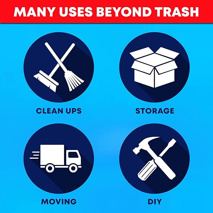 95 Gallon Trash Bags Heavy Duty | Mega-Value Pack 72 Bags | Extra Large Black - Image 3