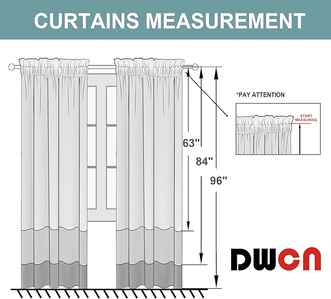 DWCN Blackout Curtains Room Darkening Thermal Insulated Bedroom Curtains Window - Image 9