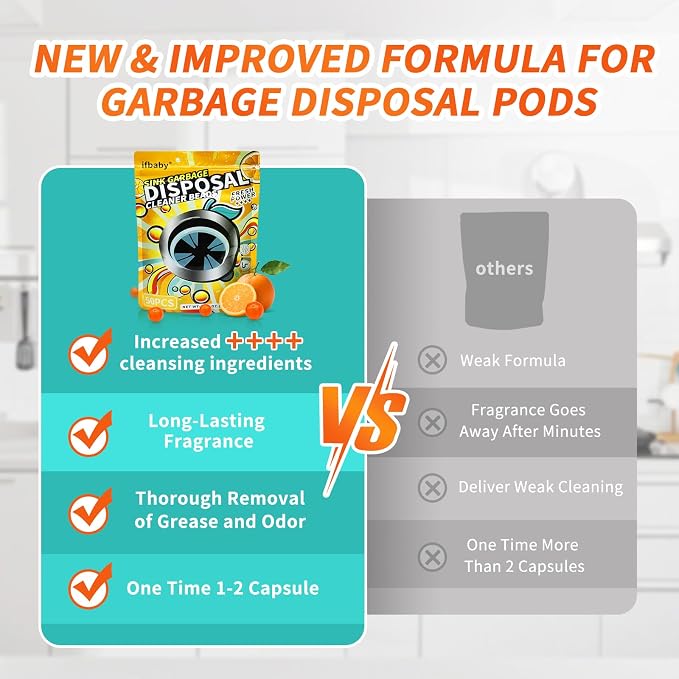 50 Count Garbage Disposal Cleaner and Deodorizer – Sink Odor Eliminator - Image 3
