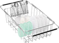 Dish Drainer Rack in Sink Adjustable, Expandable 304 Stainless Steel Metal Dish by SwetLao