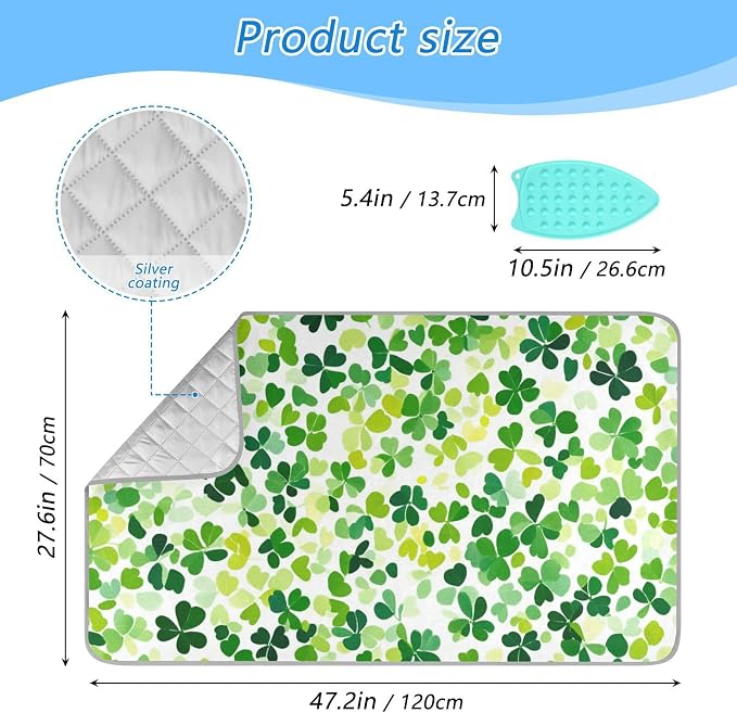 Bright Green Clover St. Patrick Ironing Mat - Image 2