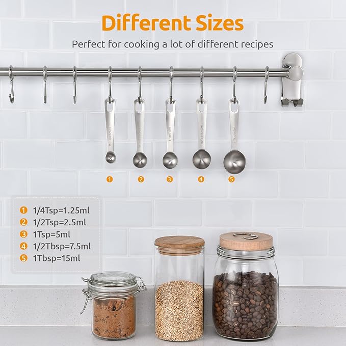 U-Taste Teaspoon Tablespoon Measuring Spoons: 18/8 Stainless Steel Measure - Image 2