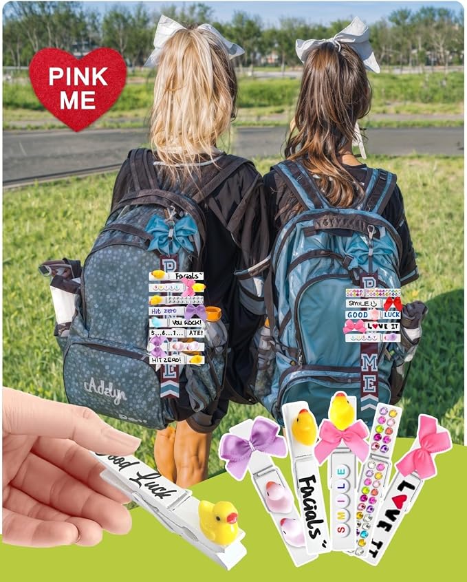 Cheer Pins for Backpack Cheer Stuff Kit 70 White Colored Clothes Pins - Image 6