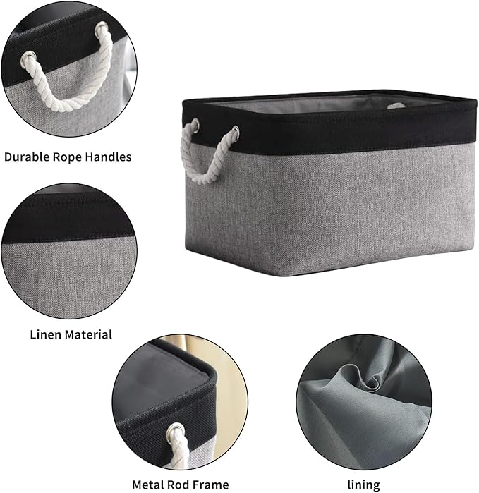 TheWarmHome Storage Basket for Organizing- 16x12x8 inch 1 Pack Fabric Storage - Image 5