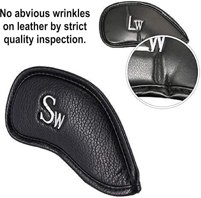 CRAFTSMAN GOLF 12pcs or 1pc Thick Synthetic Leather Golf Iron Head Covers Set - Image 5